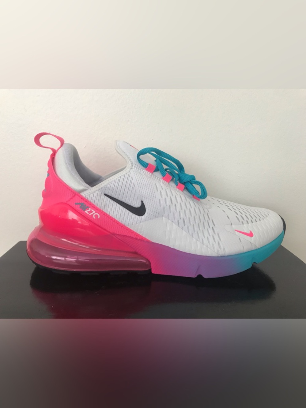 Size 11 Mens Nike Air Max 270 Miami Marlins City Connect Shoes White HQ8001-100 - Picture 3 of 7